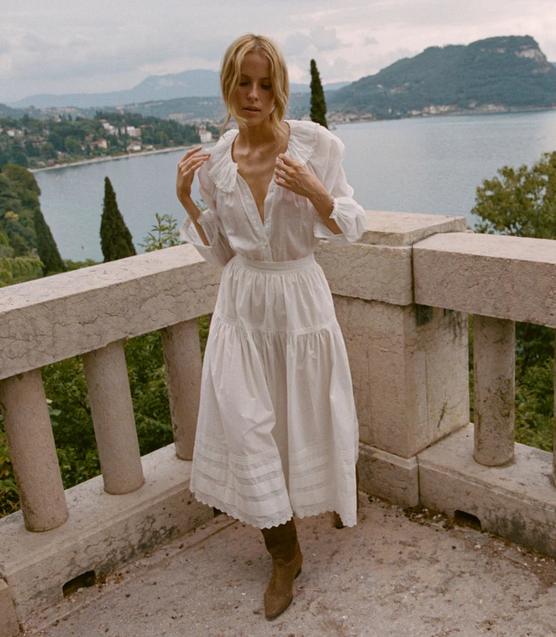 DÔEN Sebastian Skirt in Powder