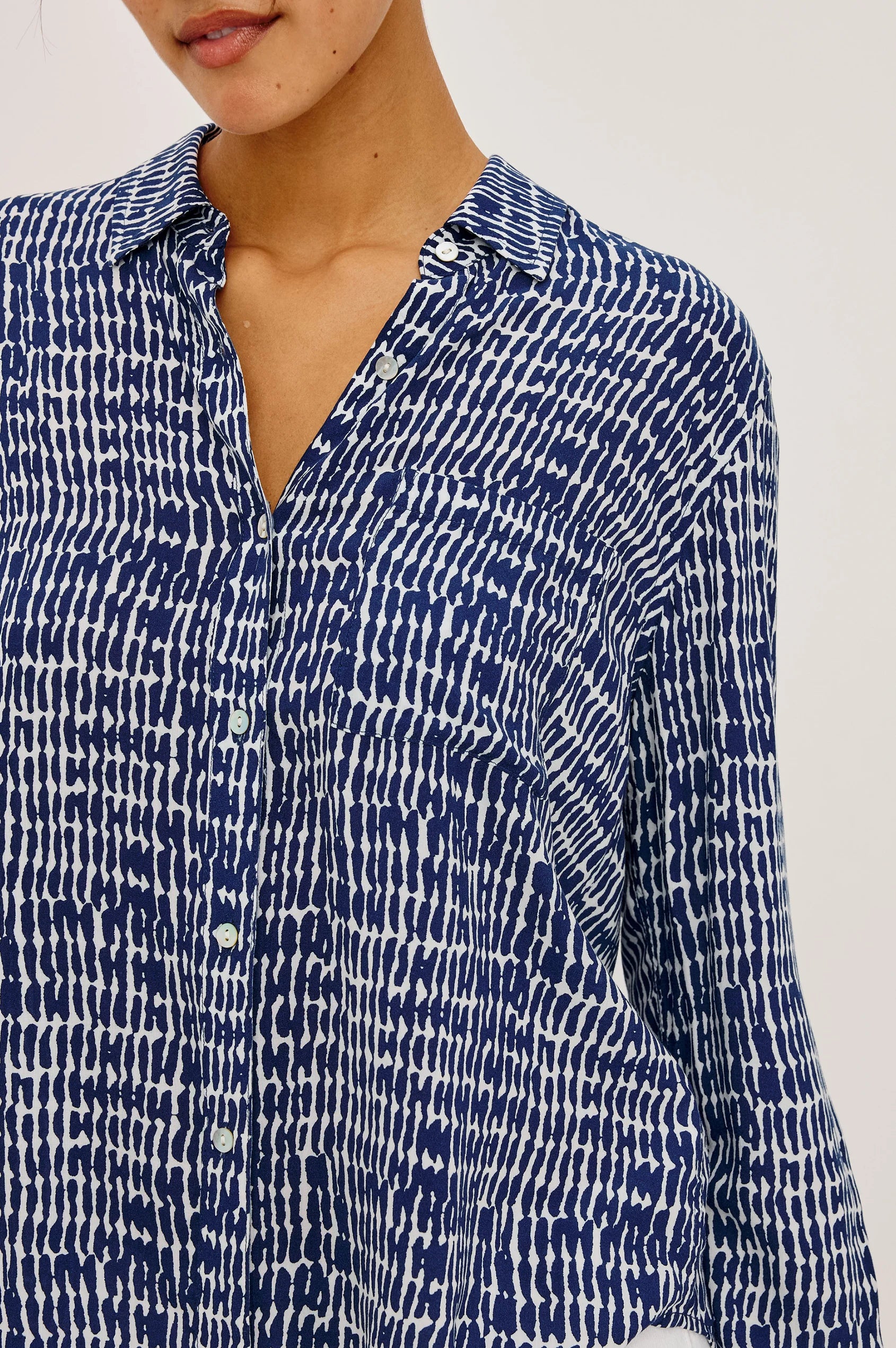 Rails Josephine Shirt - Navy Pebbled