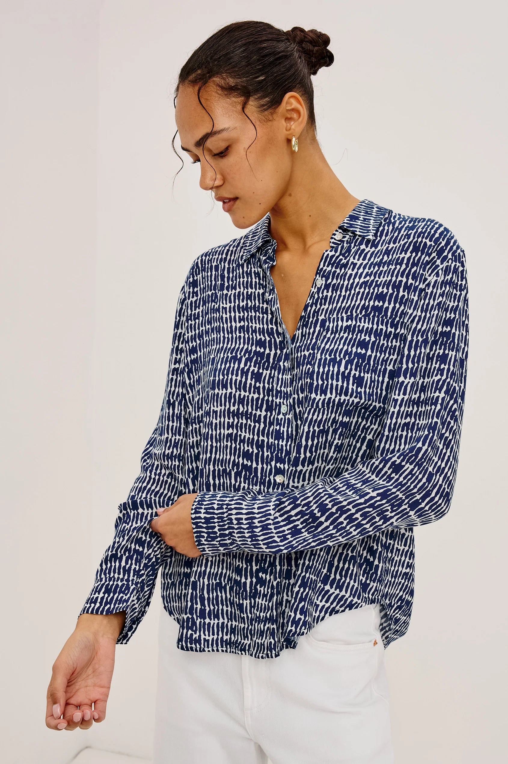 Rails Josephine Shirt - Navy Pebbled