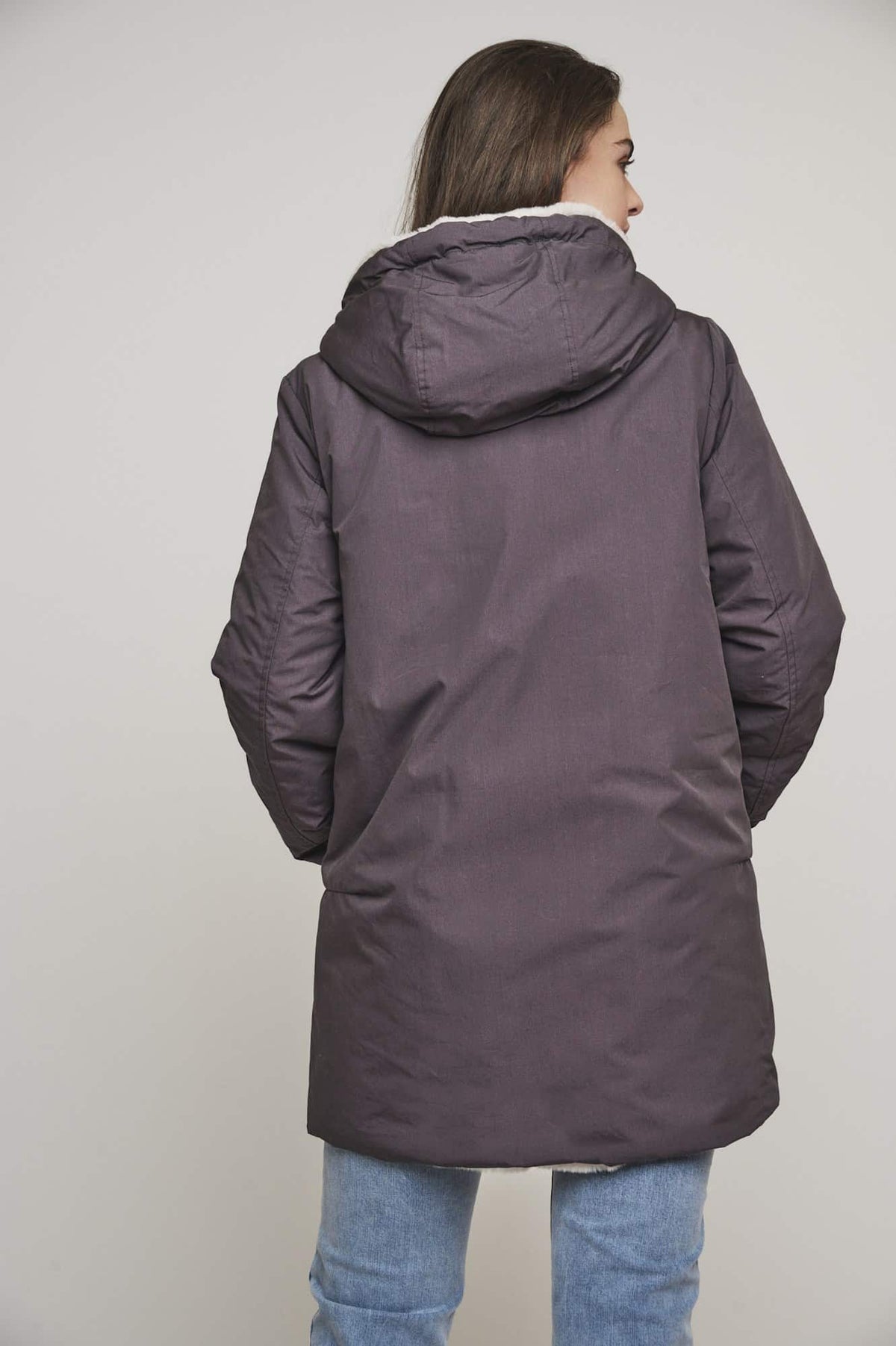 R&P Javin Reversible Coat in Graphite, Birch
