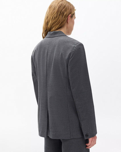 Rag & Bone Jennifer Striped Combo Blazer in Grey Stripe