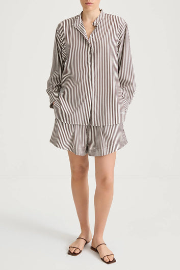 StyleIn Mojo Shorts in Brown Stripes