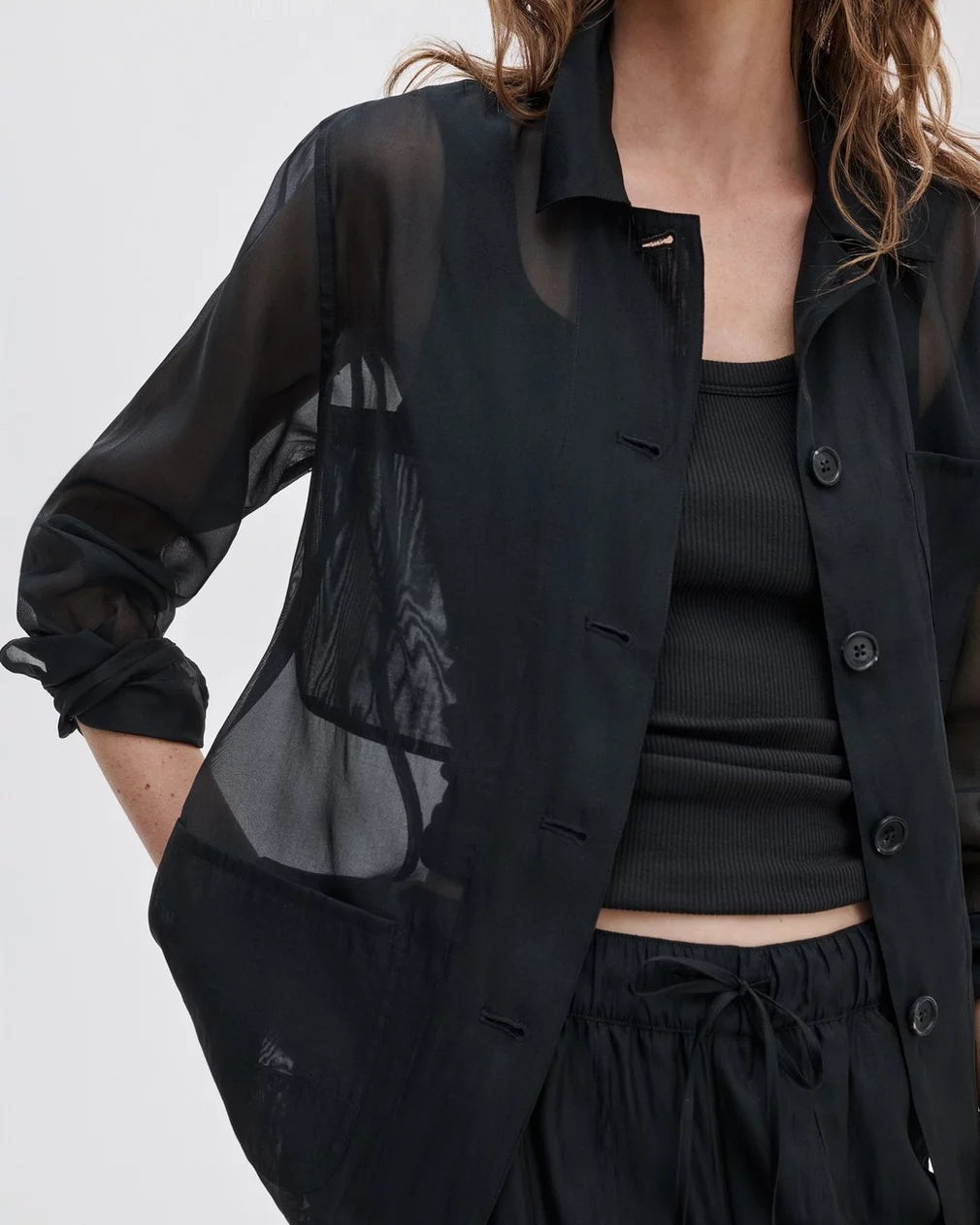 Rag & Bone Jolene Organza Jacket - Black
