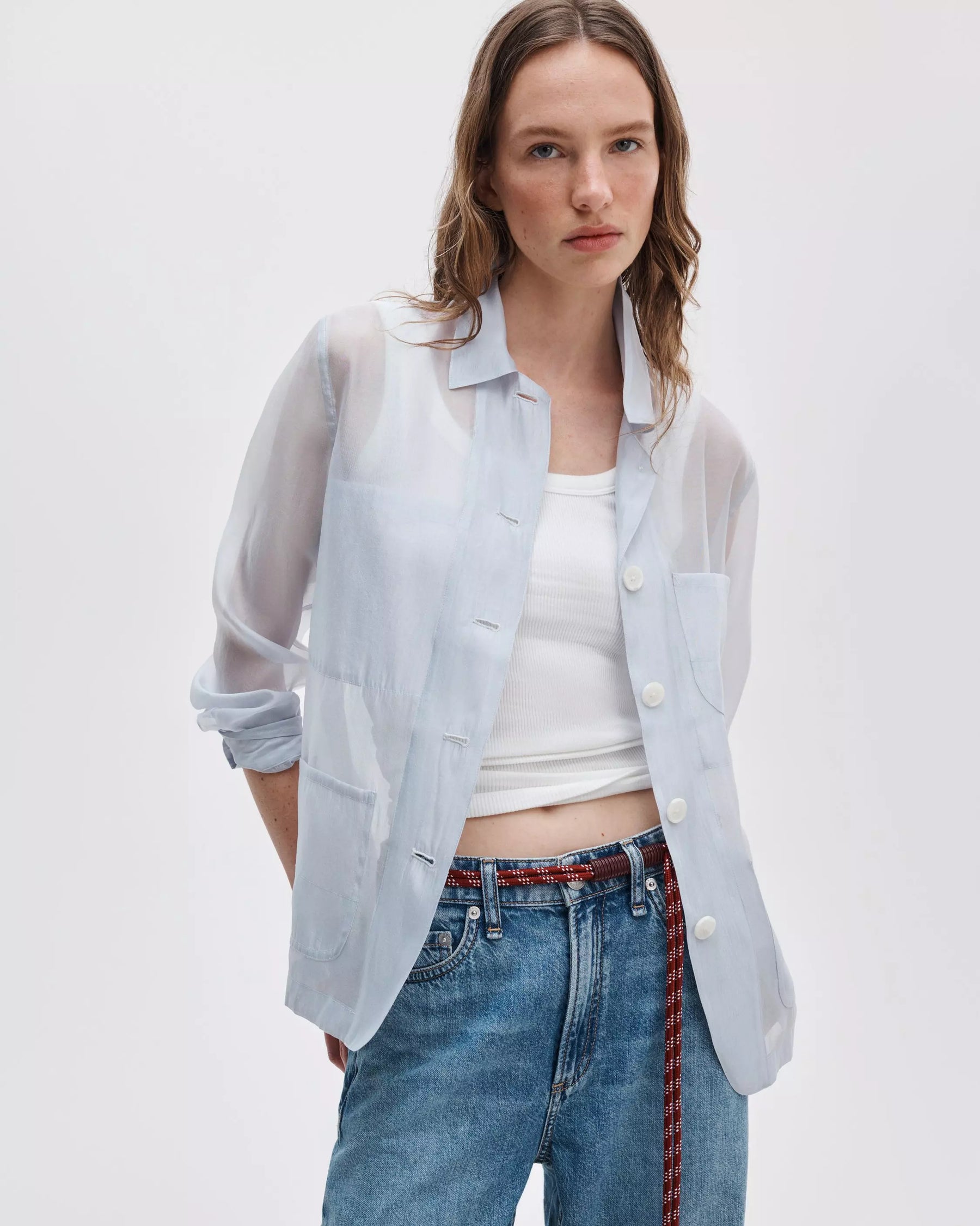 Rag &amp; Bone Jolene Organza Jacket in Grey