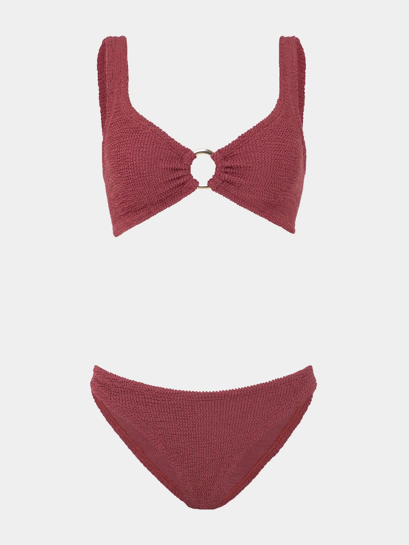 Hunza G Julia Gold Hoop Bikini in Metallic Rosewood