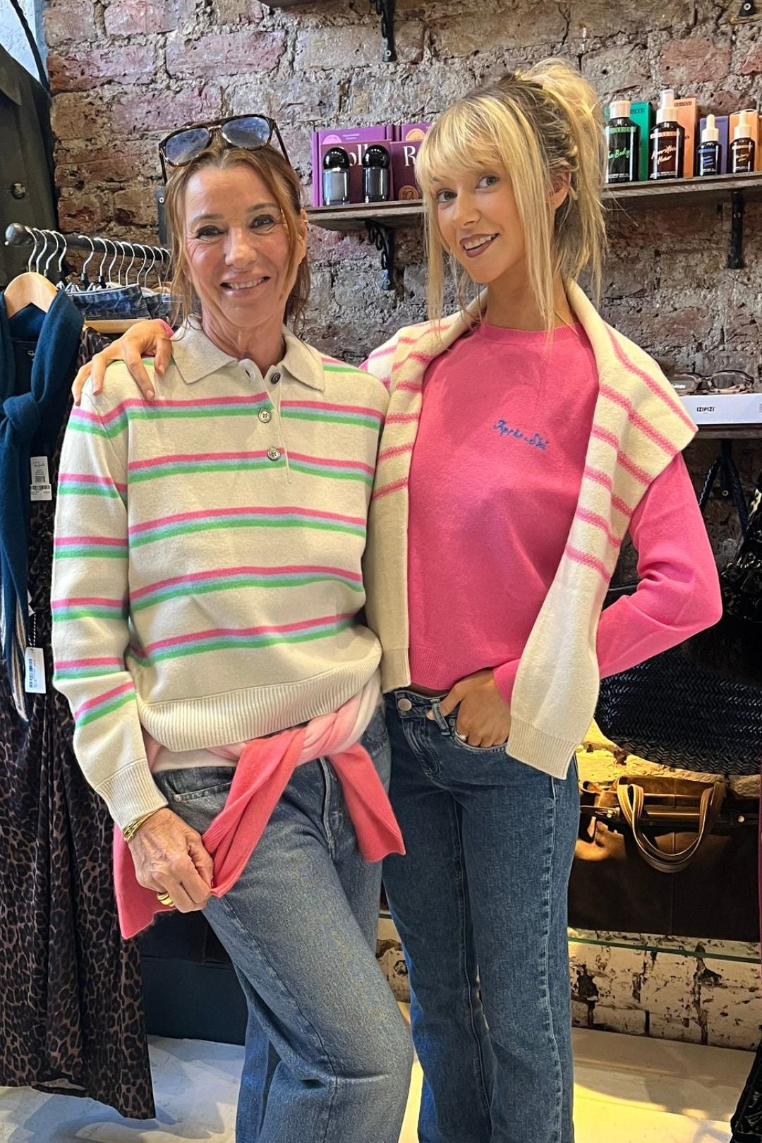 Jumper 1234 Après Ski Cashmere Crew Neck Jumper - Azalea, Azure