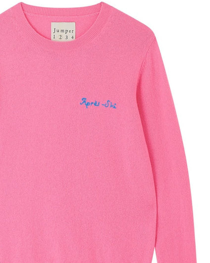 Jumper 1234 Après Ski Cashmere Crew Neck Jumper - Azalea, Azure