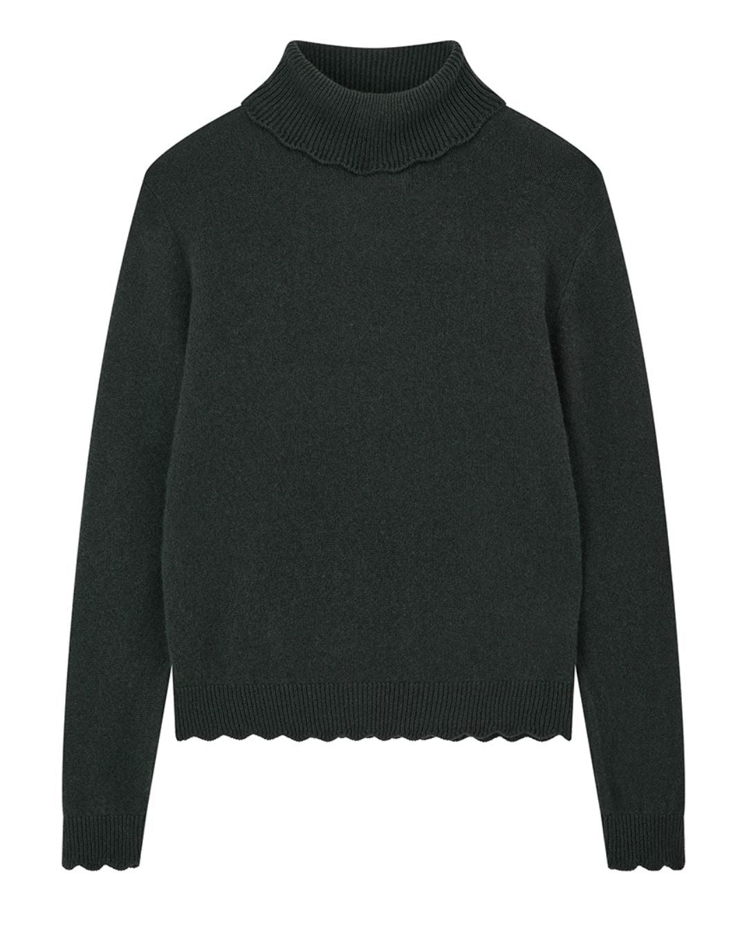 Jumper 1234 Crochet Edge Roll Collar - Breen