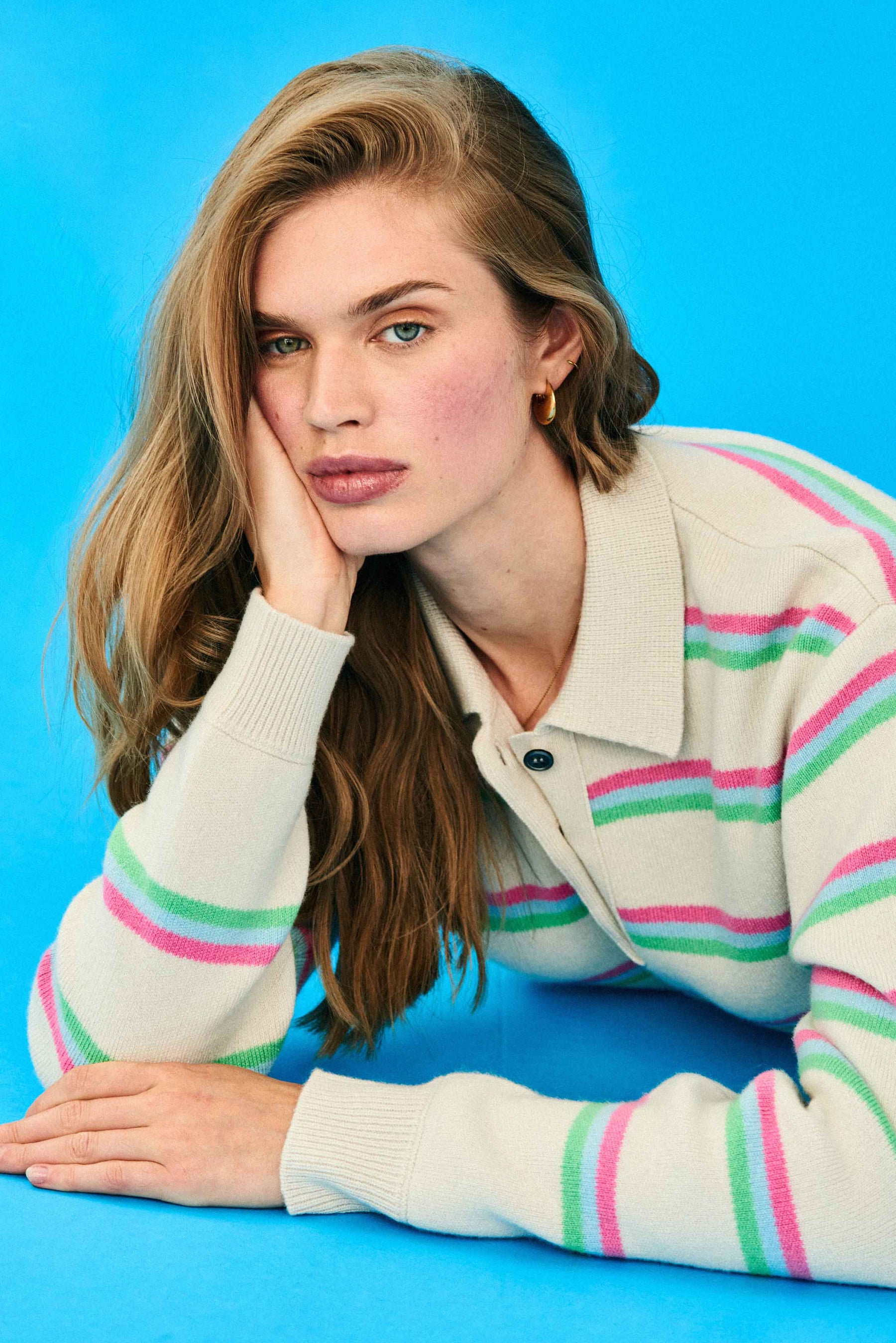 Jumper 1234 Tipping Stripe Rugby Shirt - Jamine, Azalea, Emerald