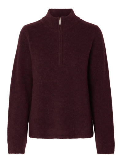 SELECTED Lulu Half Zip Knit in Fig