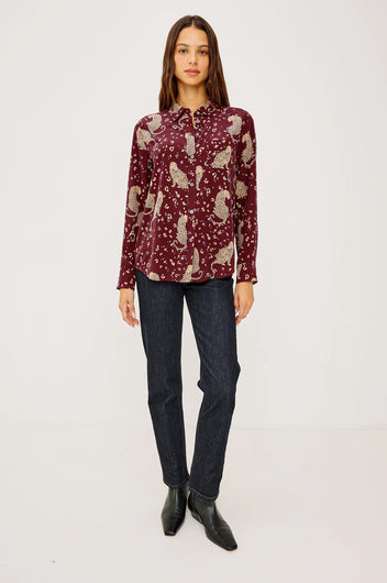 Rails Kate Shirt in Oxblood Leopard