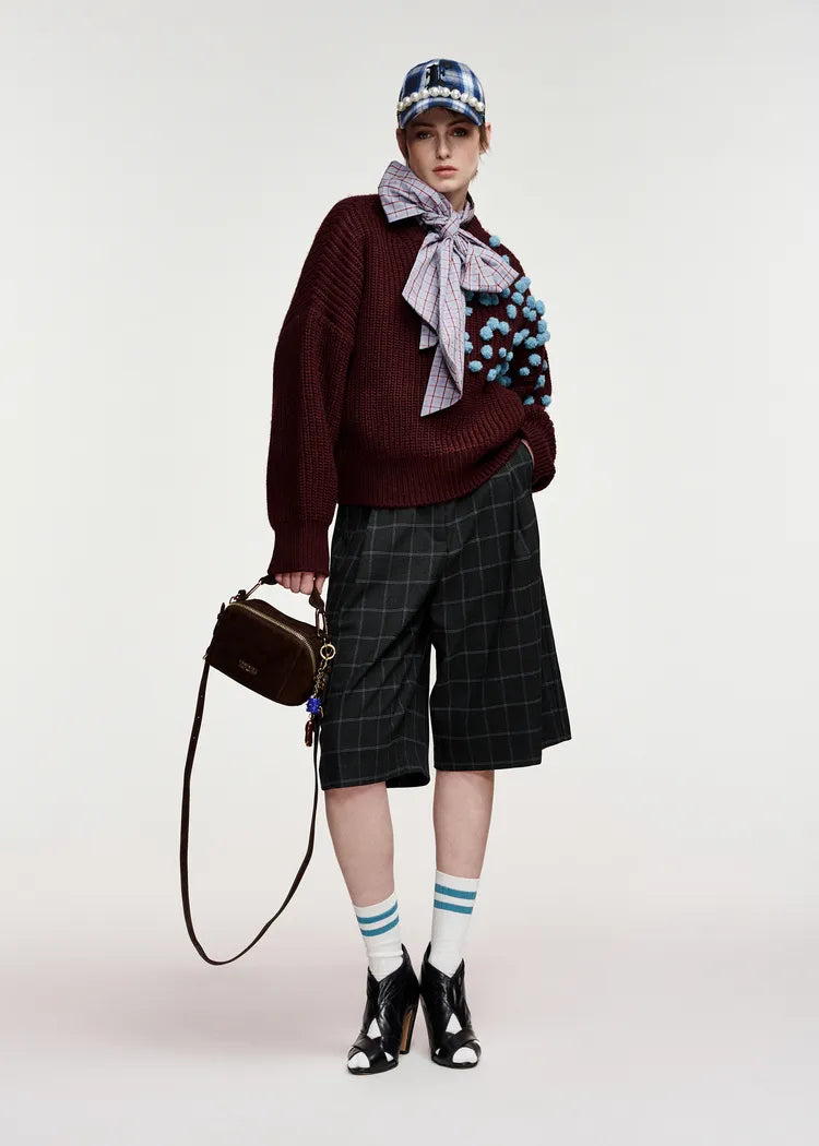 Essentiel Antwerp Kostar Embroidered Pullover - Spilled Merlot