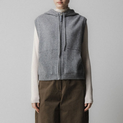 Emin + Paul Hood Zip Up in Charcoal