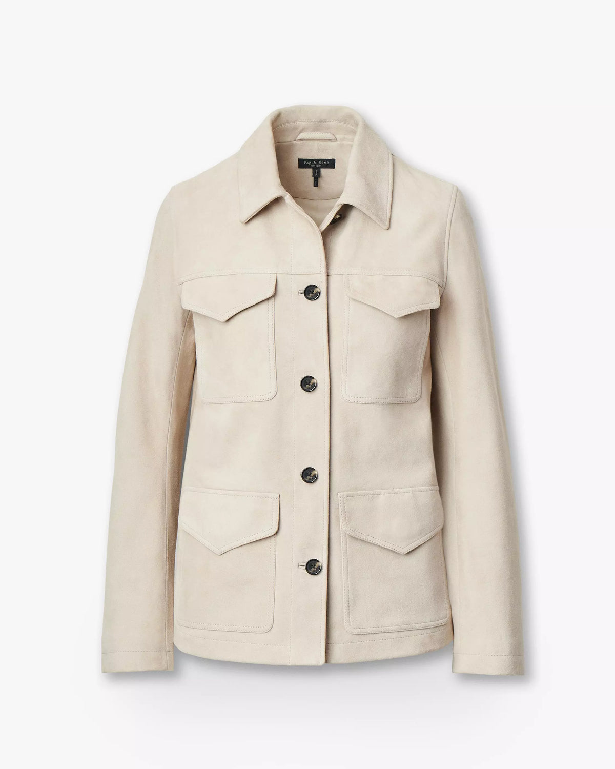 Rag & Bone Kara Suede Jacket in Stone