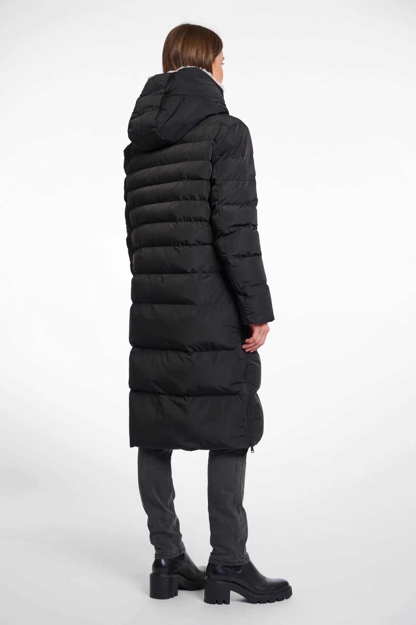 Rino & Pelle Keila Padded Faux Fur Coat in Black