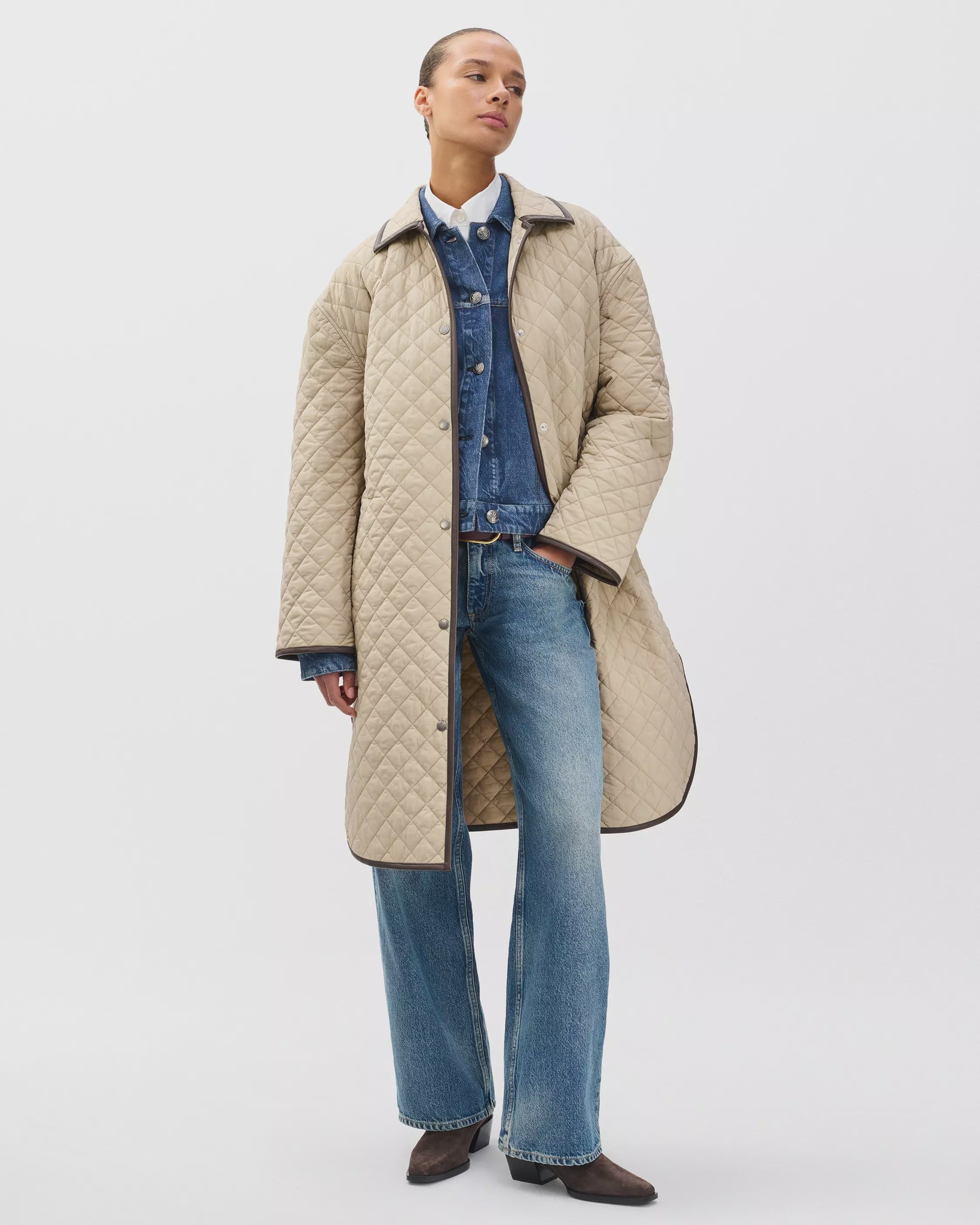 Rag & Bone Kelly Quilted Jacket in Tan