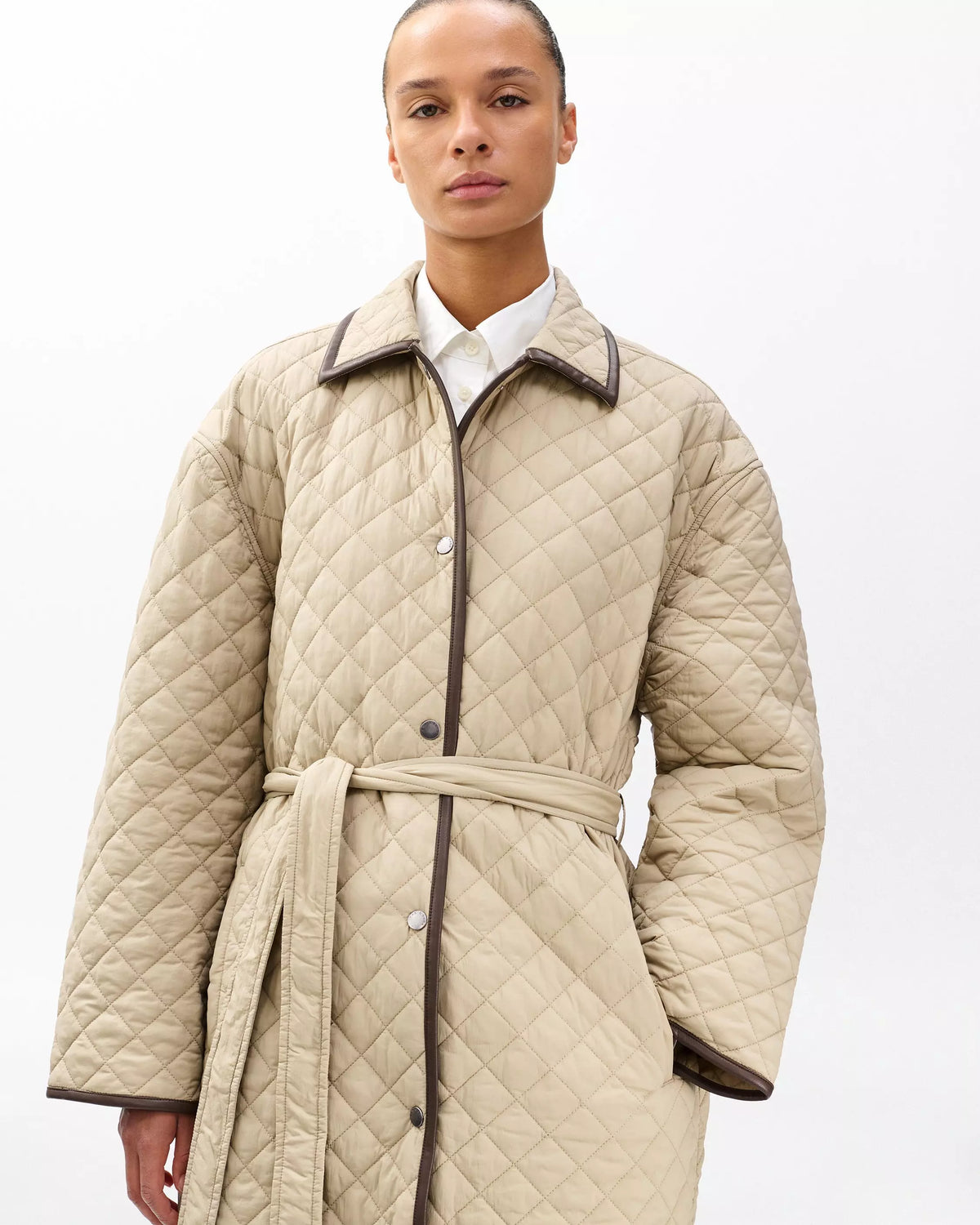 Rag & Bone Kelly Quilted Jacket in Tan