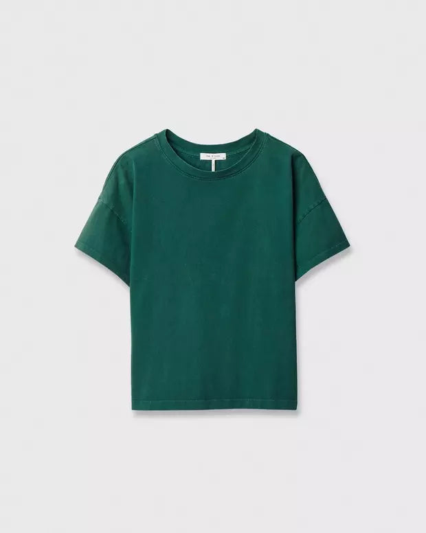 Rag & Bone Distressed Washed Kelly Boxy Tee - Forest