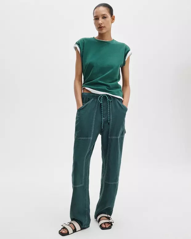 Rag & Bone Atlas Linen Pant - Forest