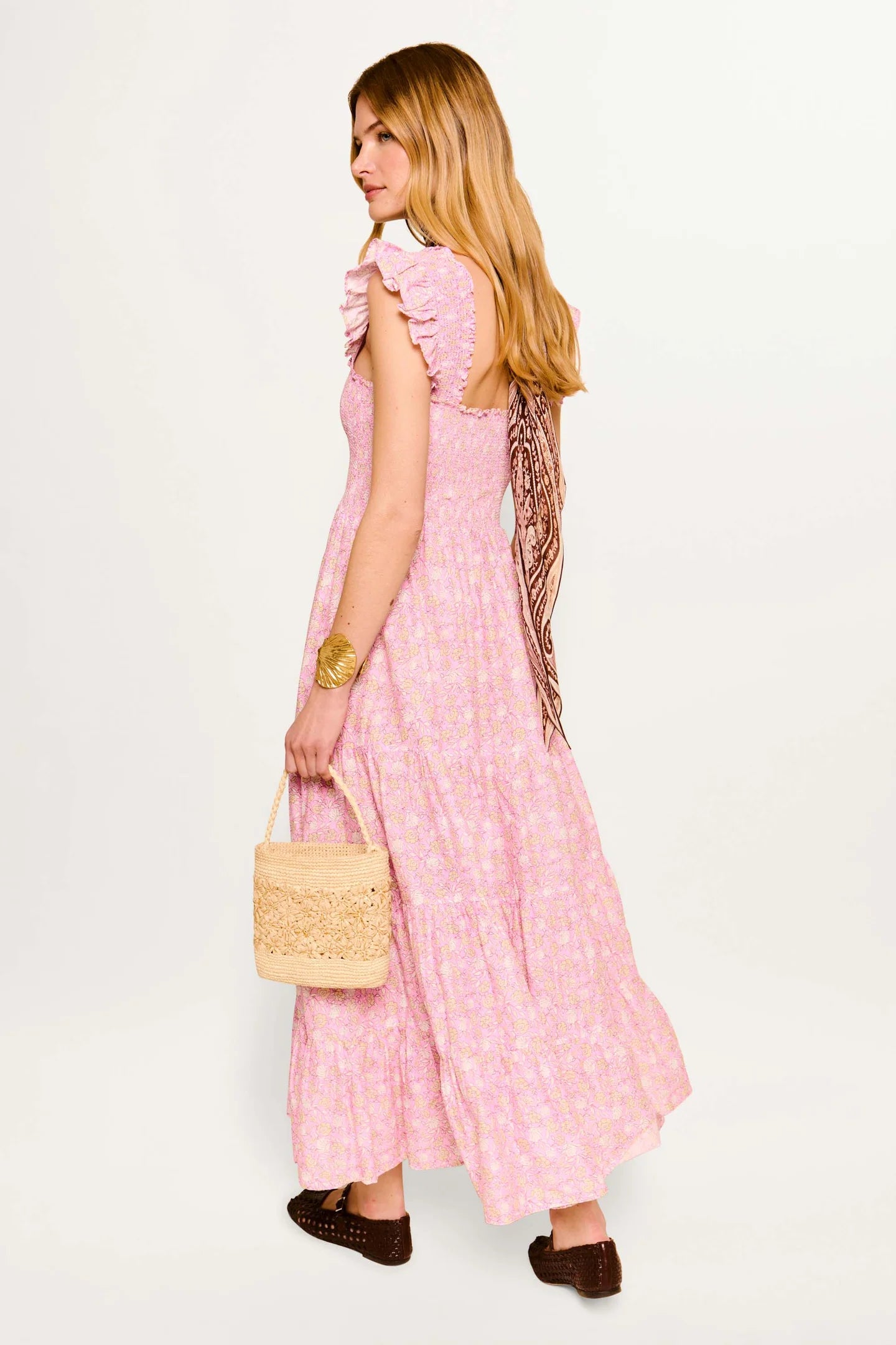 RIXO Kendall Dress in Pink Shell Pansy