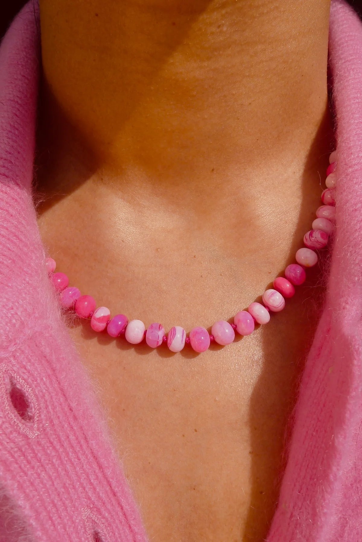 BON BON Malibu Pink Opal Necklace