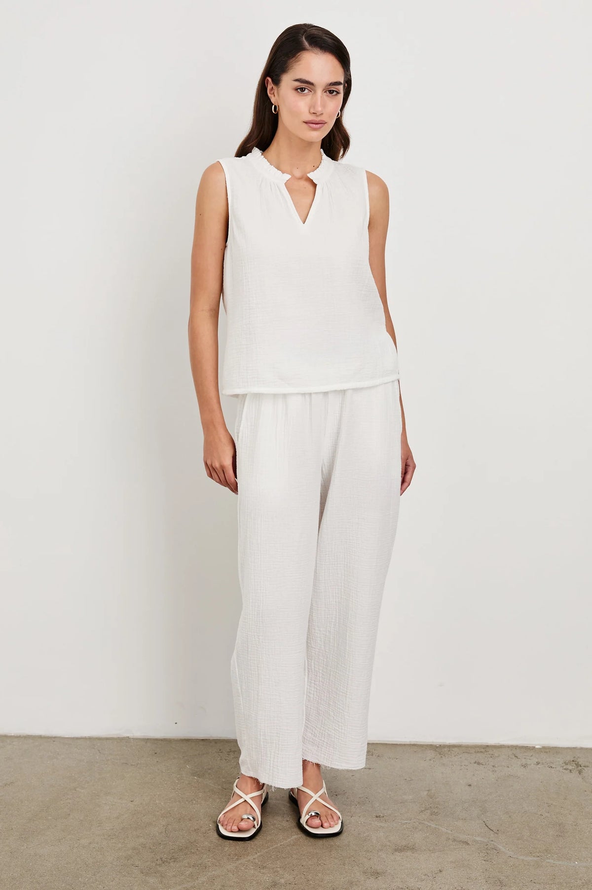 RAILS Leon Crop Trousers in White