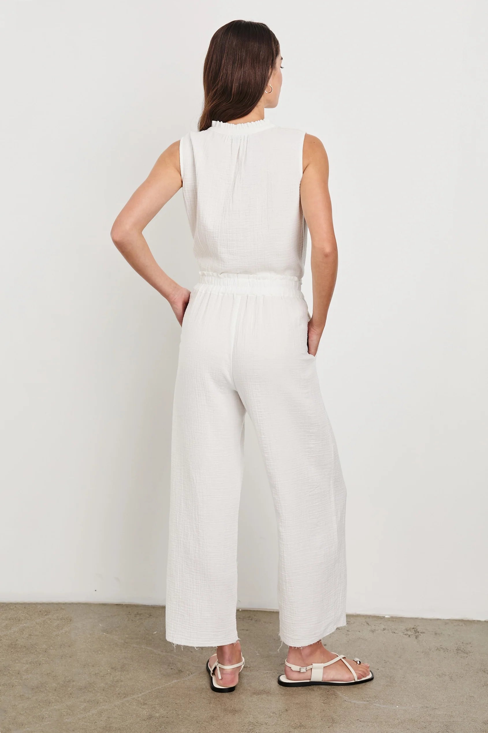 RAILS Leon Crop Trousers in White