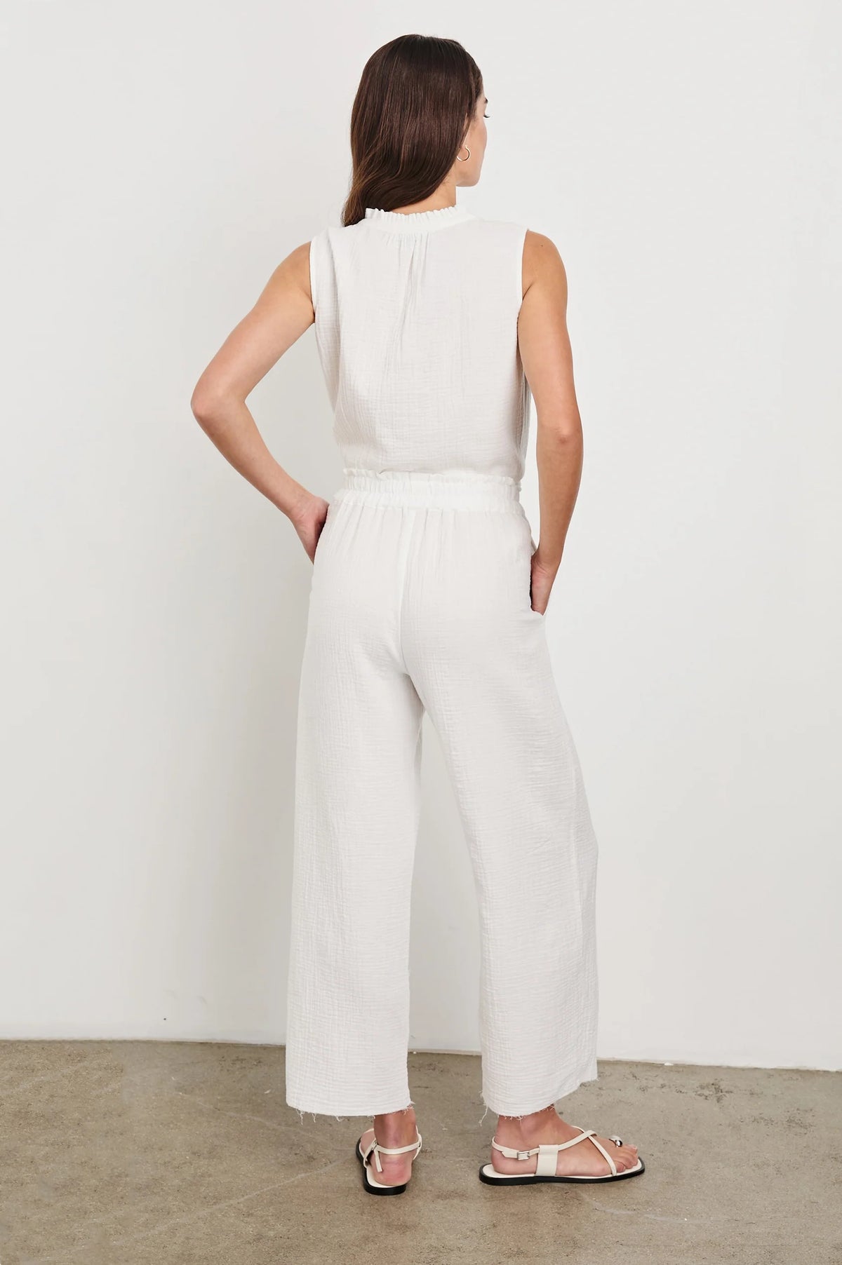 RAILS Leon Crop Trousers in White