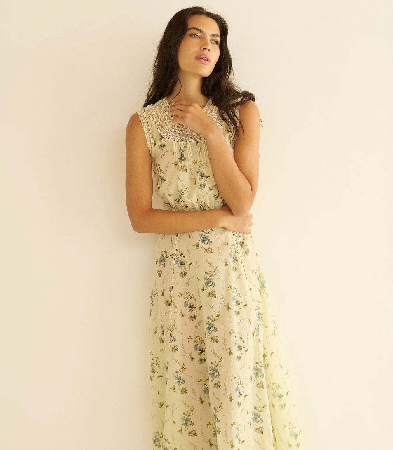 DÔEN Liliane Midi Dress in Sunshine Prairie Rose