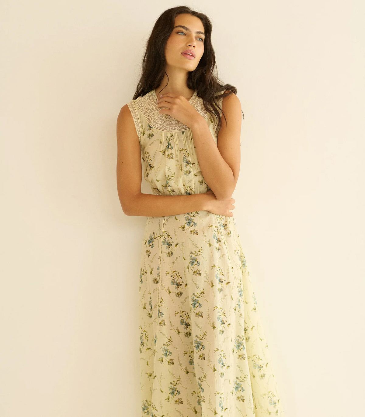 DÔEN Liliane Midi Dress in Sunshine Prairie Rose