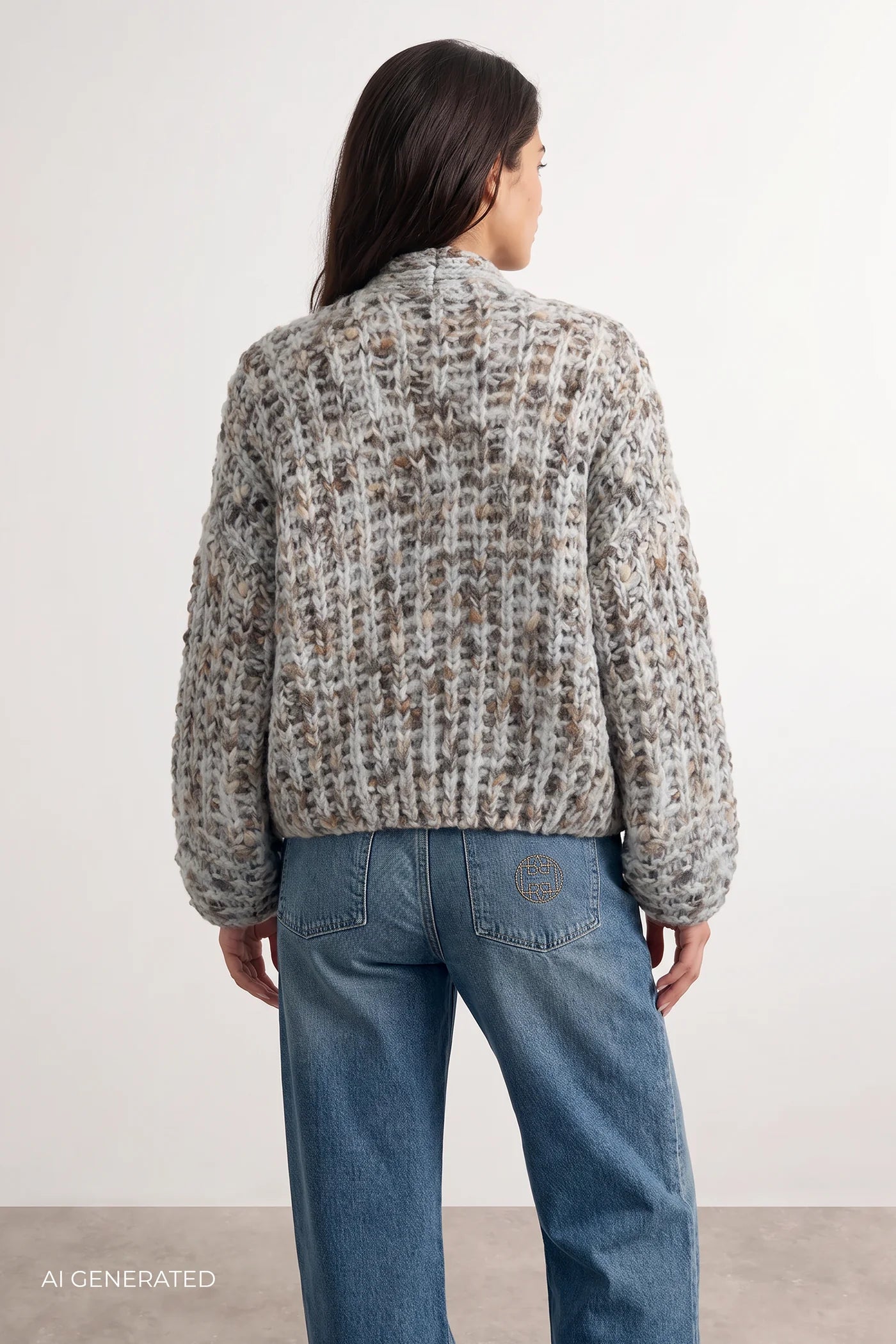 Levete Room Chunky Knit Cardi - Blue