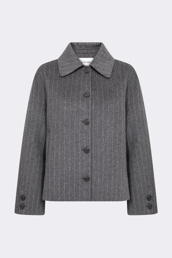 Levete Room Owa Short Jacket - Grey Stripe