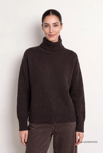 Levete Room Perle Roll Knit - Dark Brown