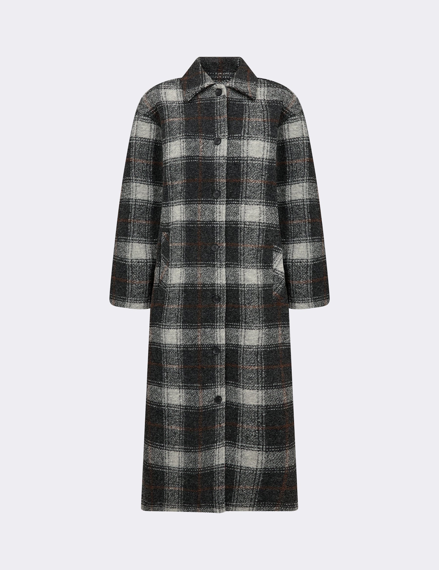 Levete Room Tom Check Coat - Grey