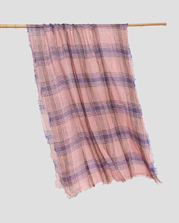 Lovat & Green Scarf in Lightfall Pink