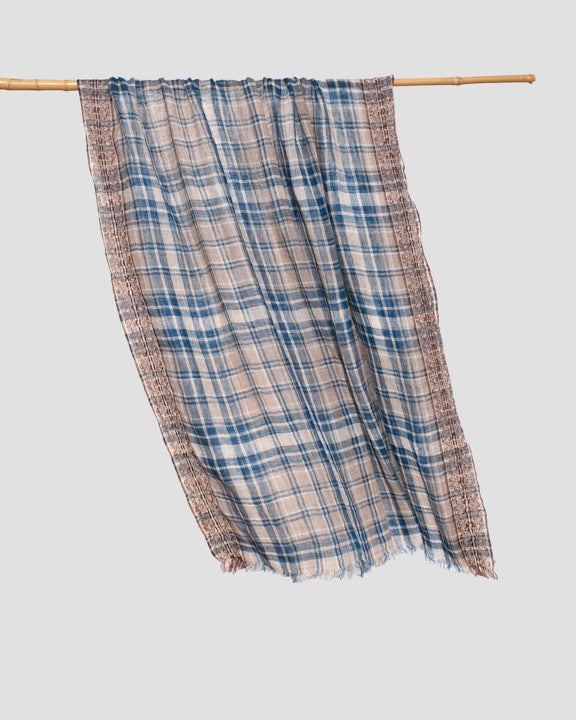 Lovat & Green Scarf in Sunlit Blue