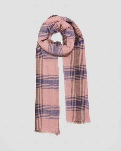 Lovat & Green Scarf in Lightfall Pink