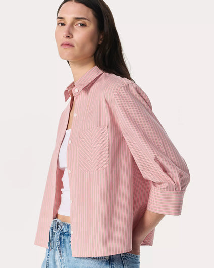 R&B Lucia Stripe Poplin Shirt in Bliss
