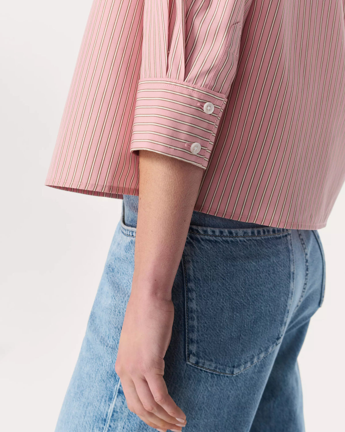 R&B Lucia Stripe Poplin Shirt in Bliss