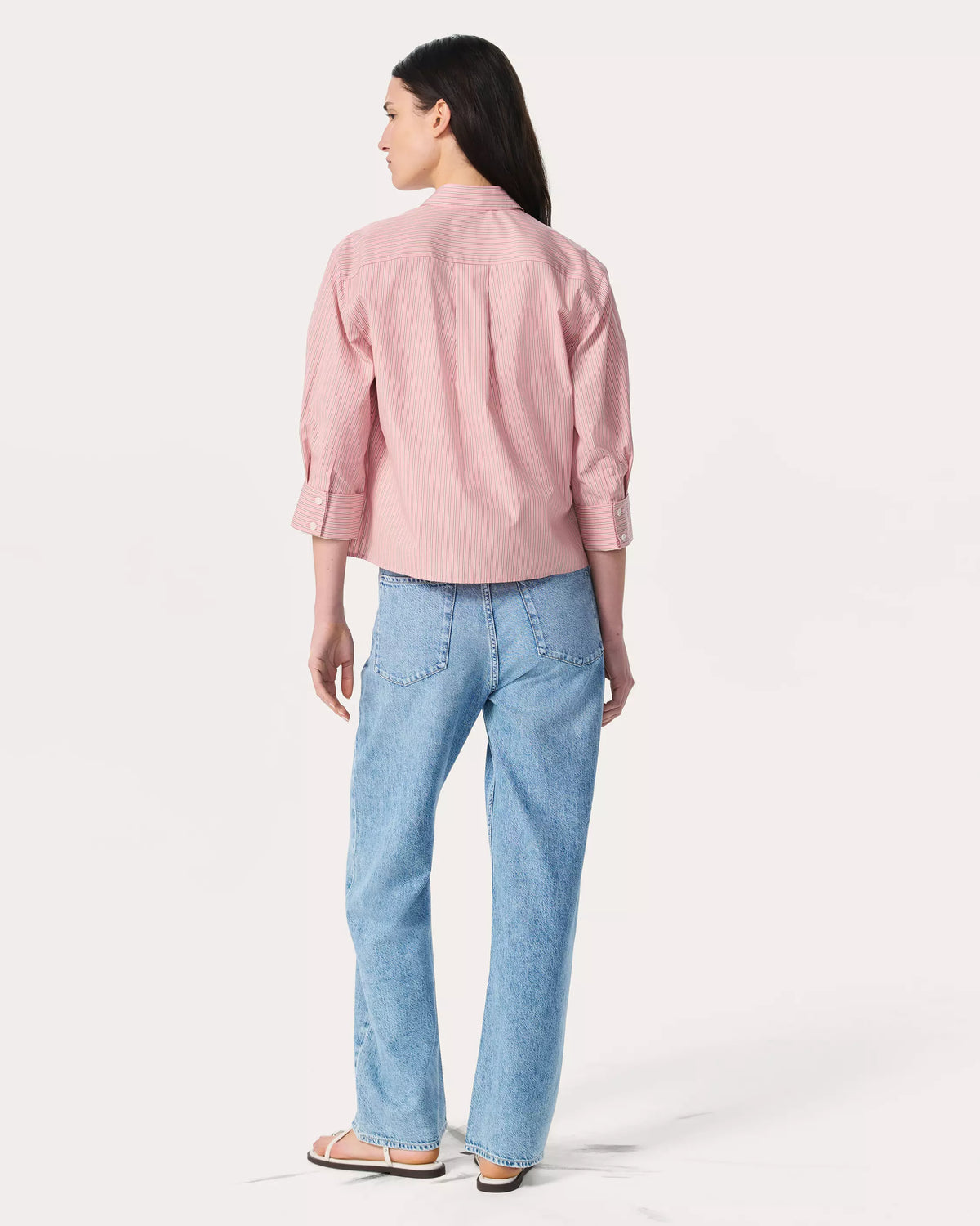 R&B Lucia Stripe Poplin Shirt in Bliss