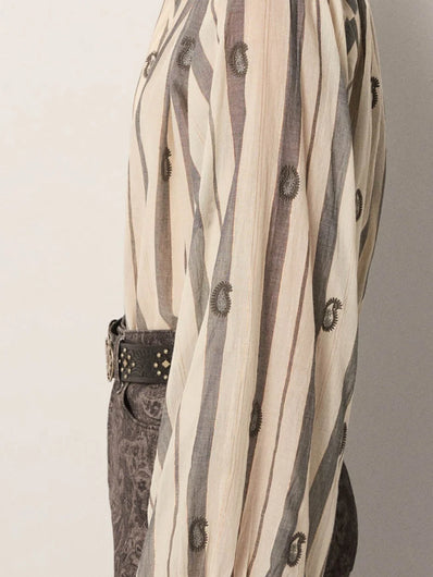 Maison Hotel Perla Blouse in Ivory Paisley