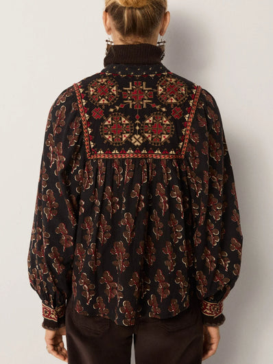 Maison Hotel Scarlet Blouse in Black Coffee