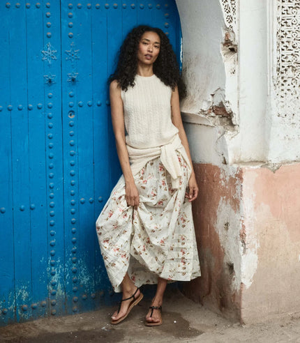 DÔEN Marie Skirt in Blanc Prairie Rose