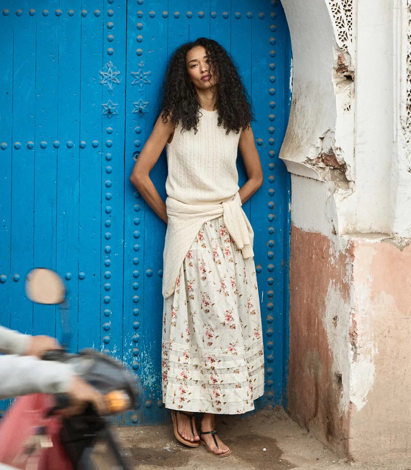 DÔEN Marie Skirt in Blanc Prairie Rose
