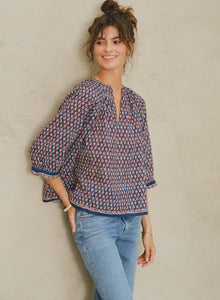 You added <b><u>M.A.B.E Mari Print LS Top in Indigo</u></b> to your cart.