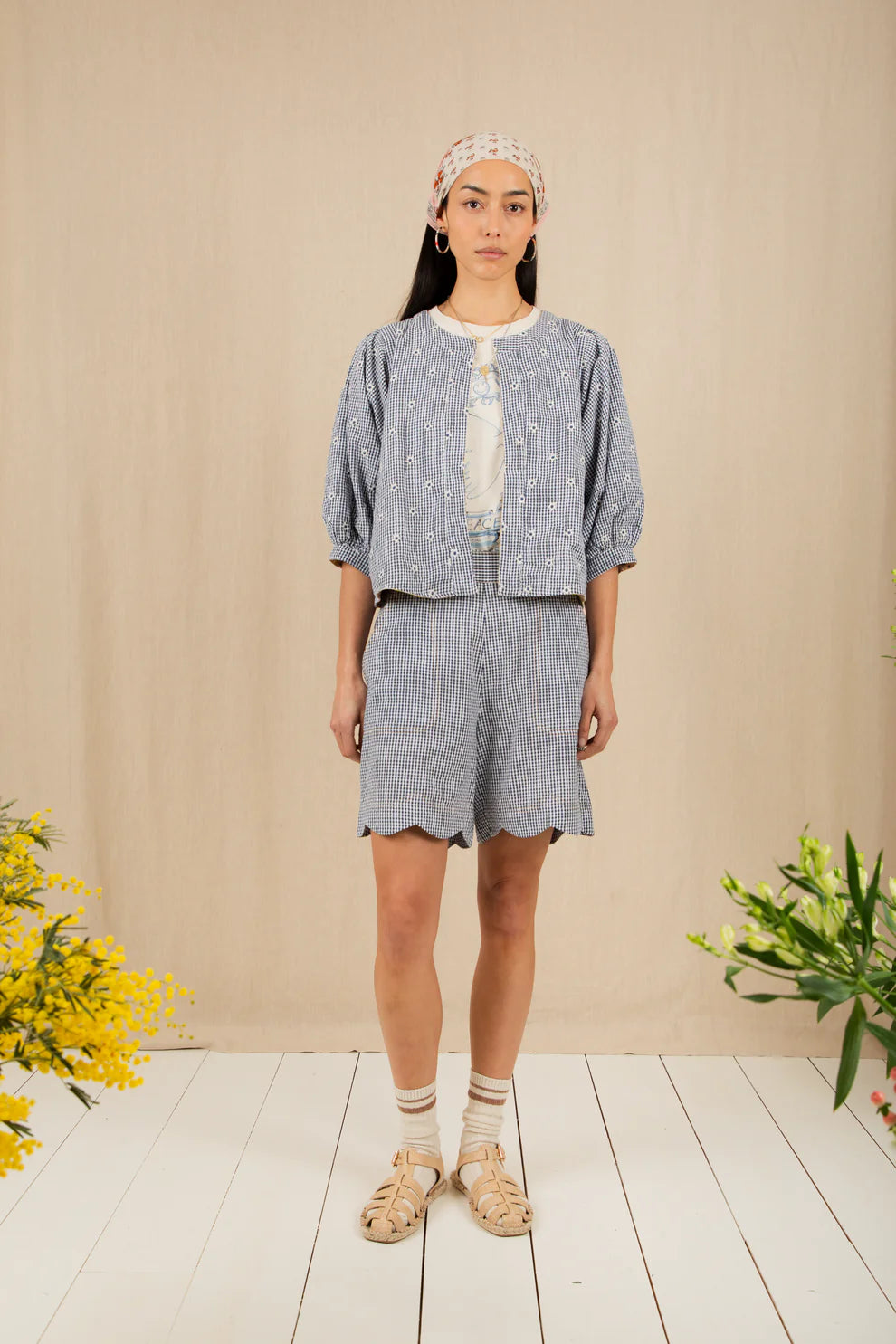 BONTE Mary Short in Navy Gingham