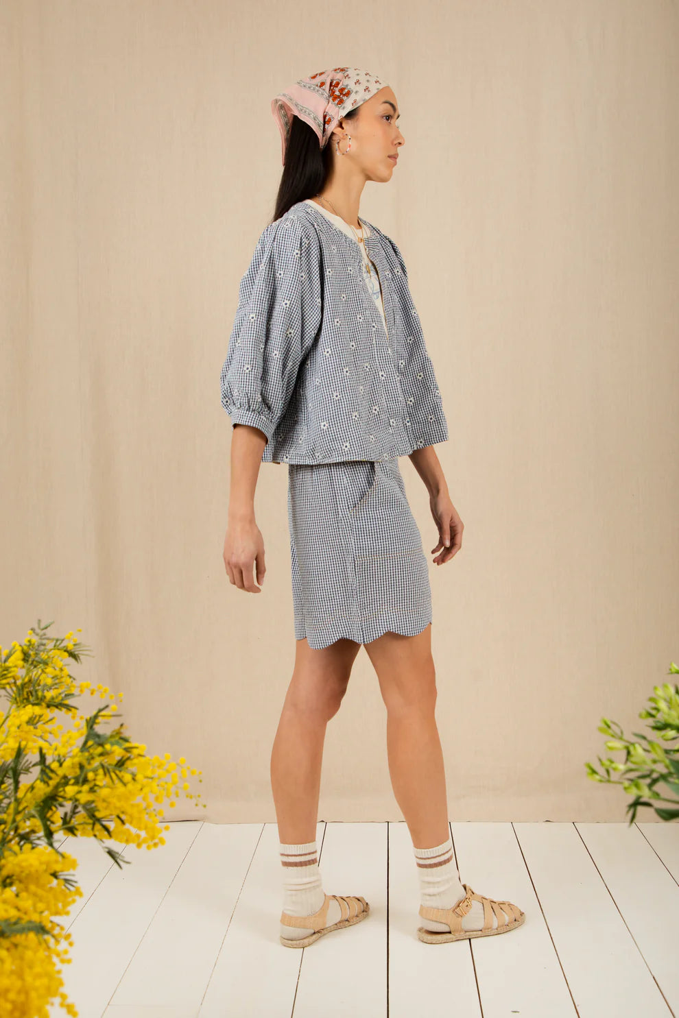 BONTE Mary Short in Navy Gingham