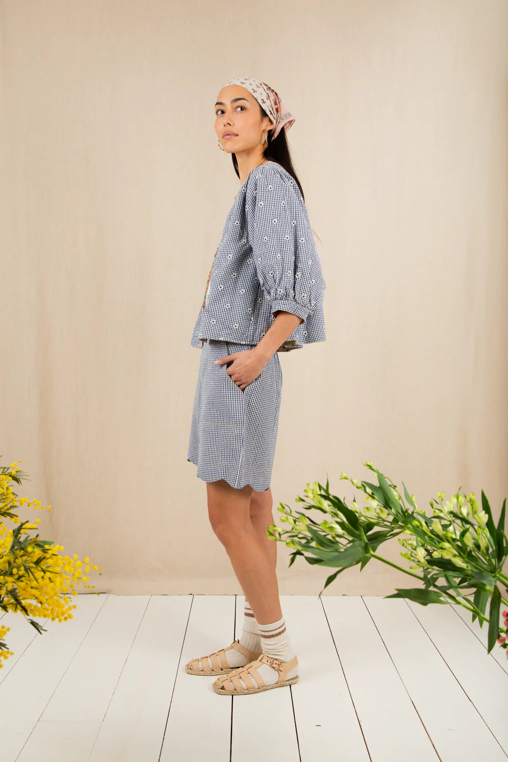 BONTE Mary Short in Navy Gingham