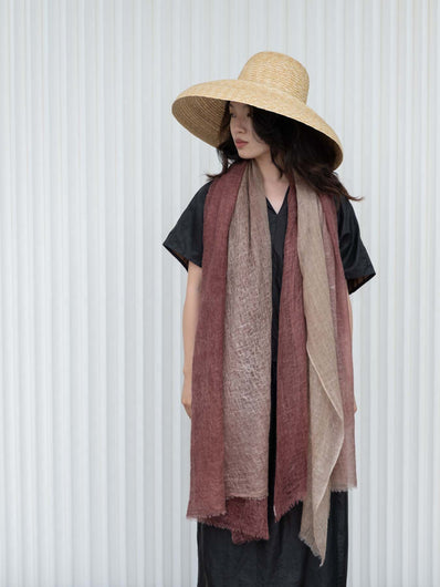 Oats & Rice Cashmere Scarf - Beetroot