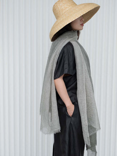 Oats & Rice Ombre Cashmere Scarf in Sage